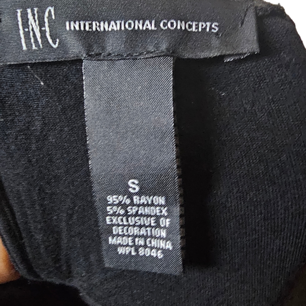 INC International Concept women's black embroidery/beaded design dress size S - Picture 8 of 10